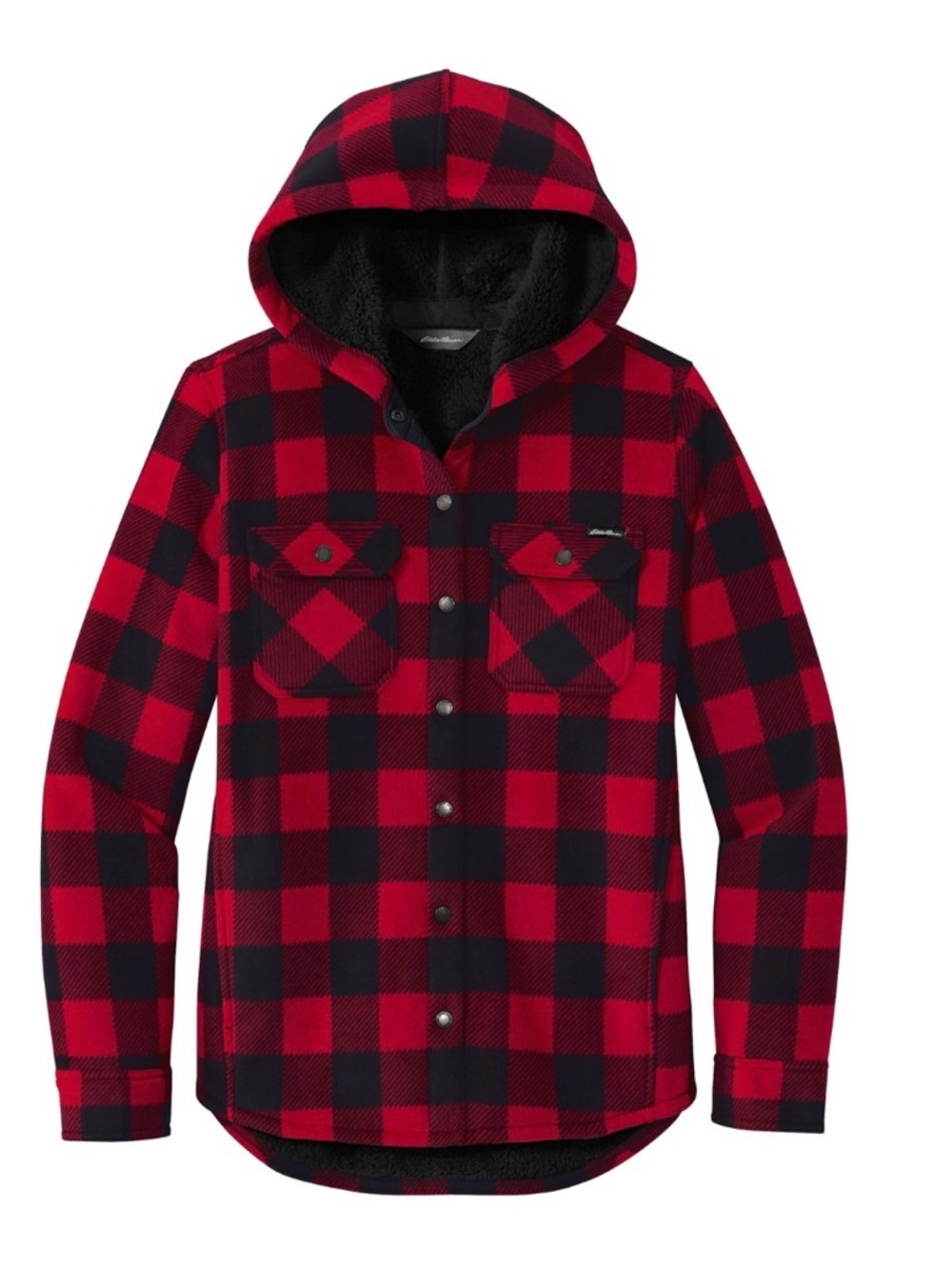 Eddie Bauer Red & Black Buffalo Plaid Hooded Jacket